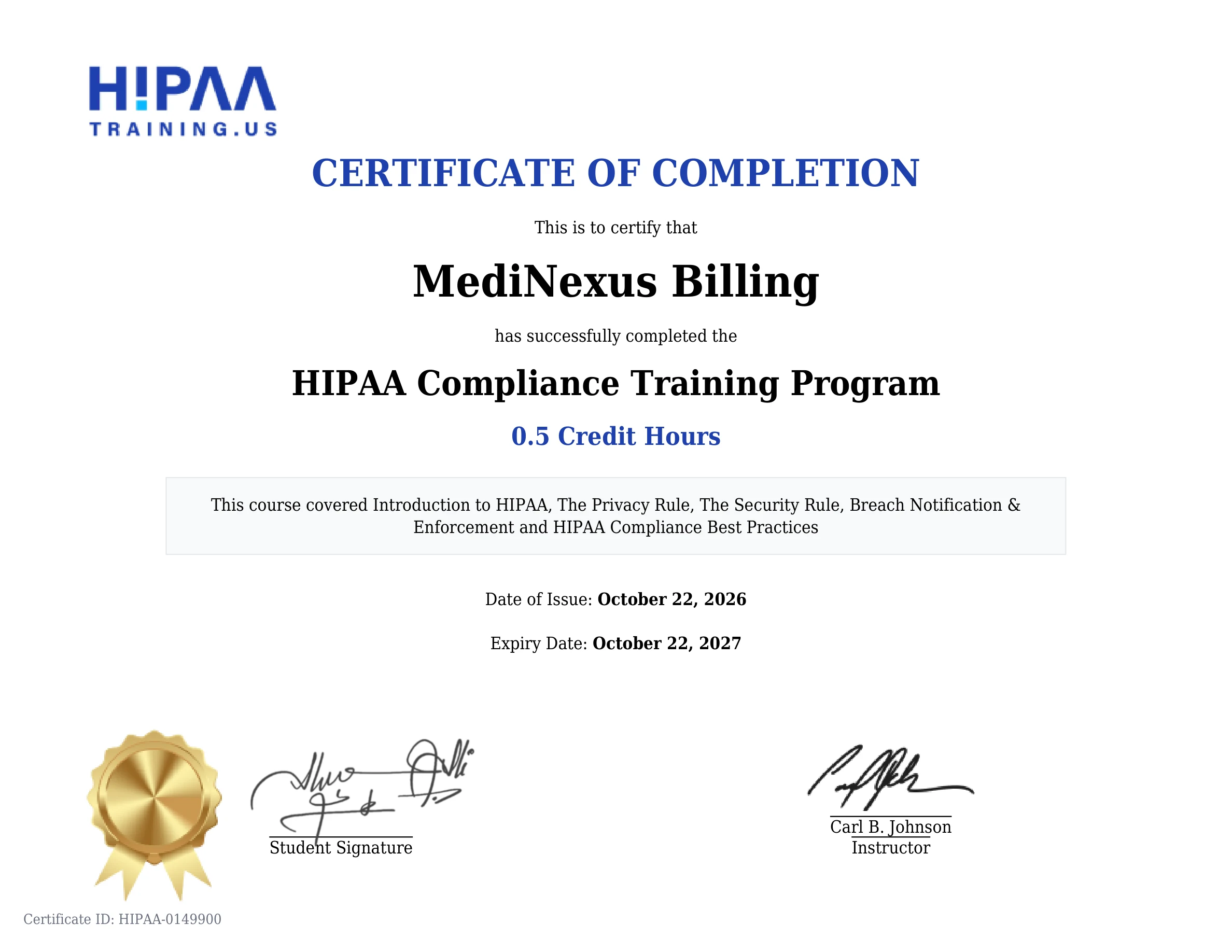 HIPAA Compliance Training & Certification